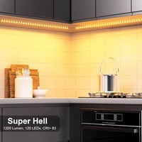 WOBANE 2m LED Alulvilágítás Konyhai Szekrény Világítás Meleg Fehér 12V 3