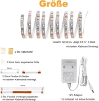 WOBANE 2m LED Alulvilágítás Konyhai Szekrény Világítás Meleg Fehér 12V 7
