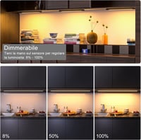 WOBANE Dimmer LED Konyhapult Lámpa Szenzorral 3x30cm Meleg Fehér 2700K 2