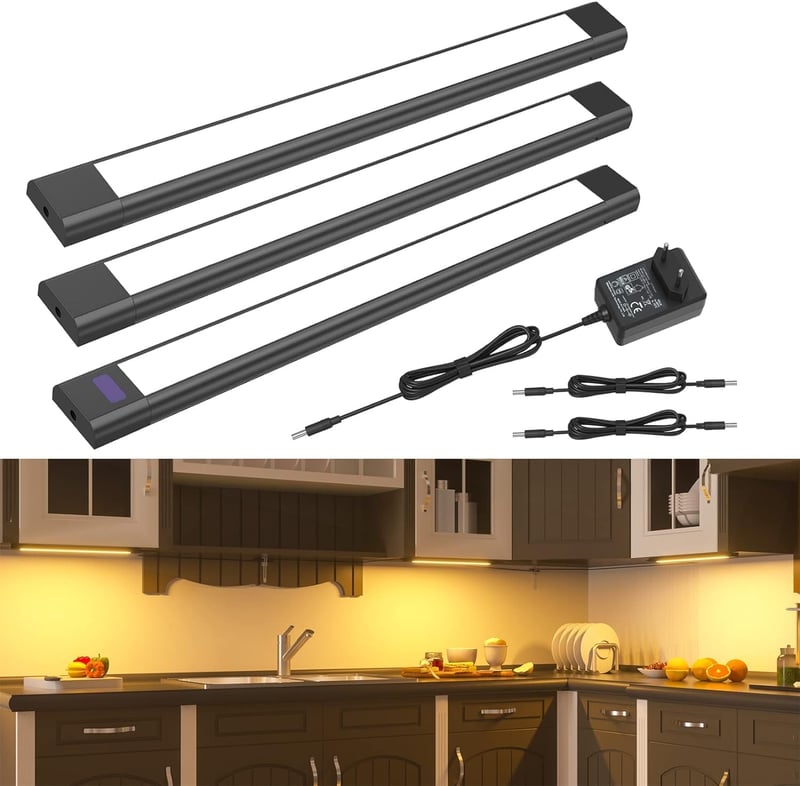 WOBANE Dimmer LED Konyhapult Lámpa Szenzorral 3x30cm Meleg Fehér 2700K