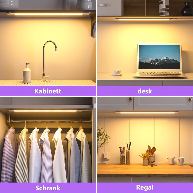 WOBSION 42cm LED Konyhapult Világítás Érzékelővel Dimmelhető Meleg Fehér - 42 cm, Warm White