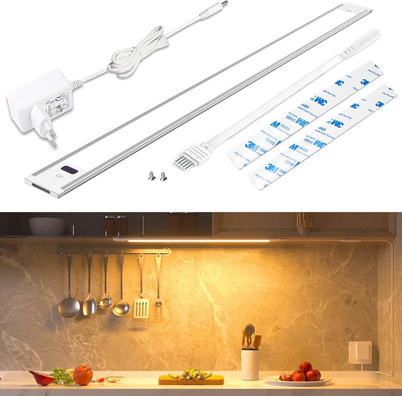 WOBSION 42cm LED Konyhapult Világítás Érzékelővel Dimmelhető Meleg Fehér - 42 cm, Warm White