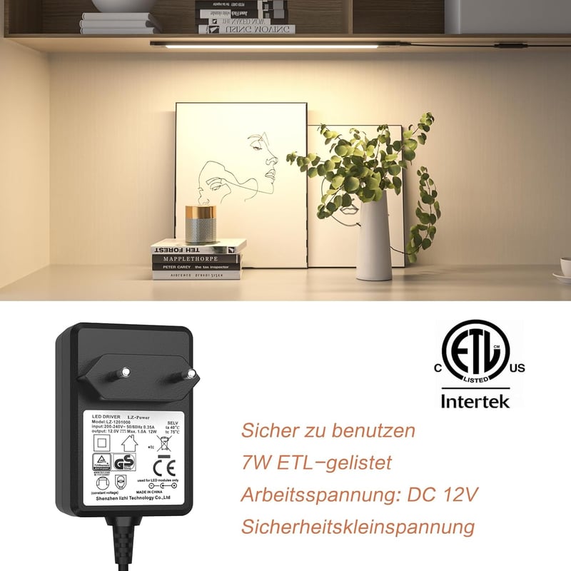 WOBSION LED Konyhapult Lámpa 30cm Érintésmentes Dimmer Semleges Fehér 4000K