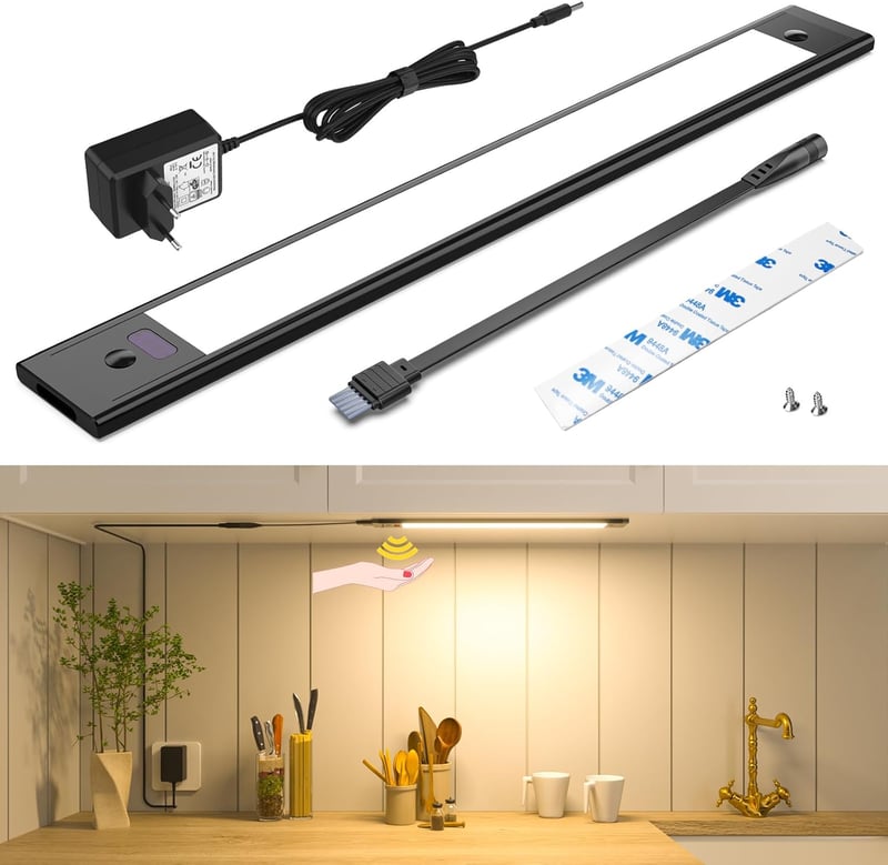 WOBSION LED Konyhapult Lámpa 30cm Érintésmentes Dimmer Semleges Fehér 4000K