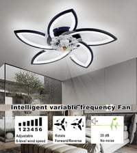 Ventilator de tavan silențios WODA Shang Mao, cu lampă, 70 cm, dimmerabil, telecomandă, control prin aplicație, 6 trepte 2