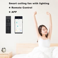 Ventilator de tavan silențios WODA Shang Mao, cu lampă, 70 cm, dimmerabil, telecomandă, control prin aplicație, 6 trepte 5