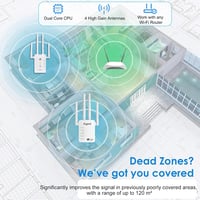 Wodgreat 1200 Mbit/s Dual Band WiFi Jelerősítő, 2.4G & 5G WLAN Repeater Ethernet Porttal, 4 Antennás Jelismétlő, 245m² Lefedettség, AP Mód 2