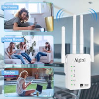 Wodgreat 1200 Mbit/s Dual Band WiFi Jelerősítő, 2.4G & 5G WLAN Repeater Ethernet Porttal, 4 Antennás Jelismétlő, 245m² Lefedettség, AP Mód 7