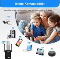 Wodgreat AC1200 WiFi Jelerősítő - Dual Band (5GHz 867Mbps + 2.4GHz 300Mbps) Repeater, Router és AP Mód, WPS, 45+ Eszköz Támogatás 7