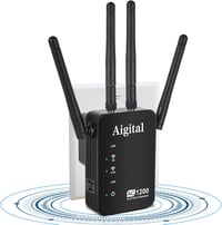Wodgreat AC1200 WiFi Jelerősítő - Dual Band (5GHz 867Mbps + 2.4GHz 300Mbps) Repeater, Router és AP Mód, WPS, 45+ Eszköz Támogatás 1