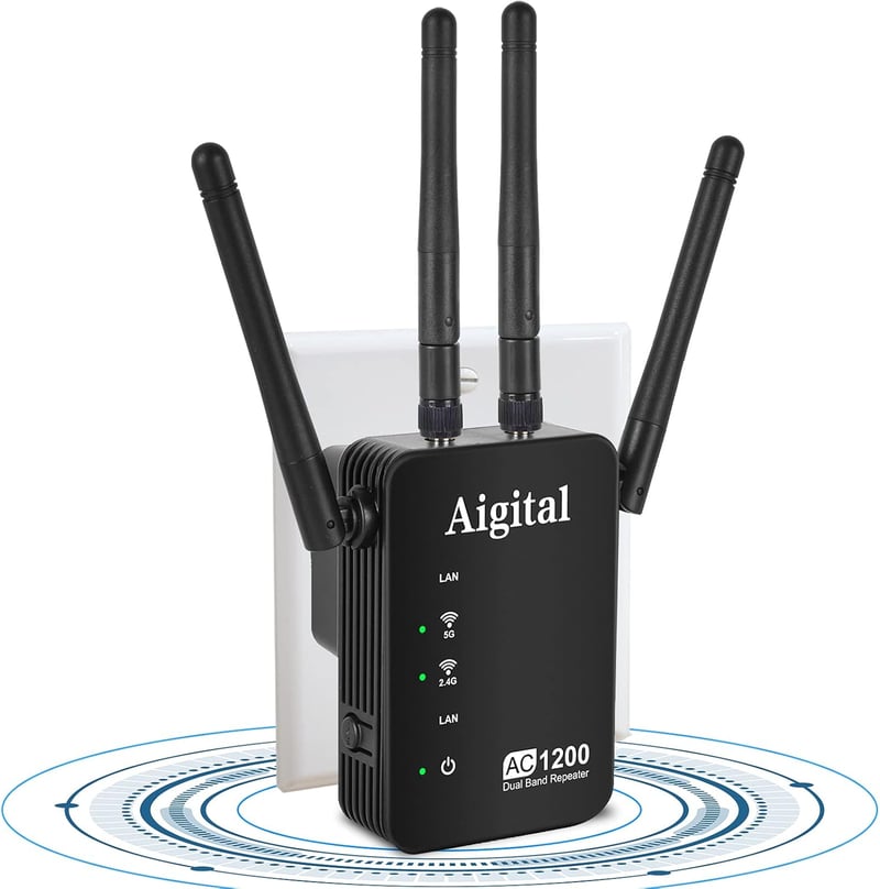 Wodgreat AC1200 WiFi Jelerősítő - Dual Band (5GHz 867Mbps + 2.4GHz 300Mbps) Repeater, Router és AP Mód, WPS, 45+ Eszköz Támogatás