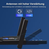 Wodgreat WiFi 6 USB Adapter 1800Mbit/s - Dual Band (5GHz 1201Mbps + 2.4GHz 574Mbps) WLAN Stick Windows 10/11 Laptophoz és PC-hez, USB 3.0 4