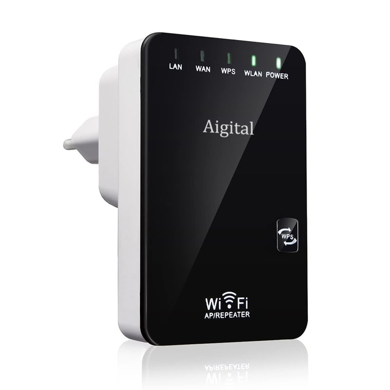 Wodgreat WiFi Opakovač 300 Mbit/s - Bezdrôtový Zosilňovač Signálu s LAN Portom, Funkciou WPS, Pokrytím 340 m², Podpora 45+ Zariadení