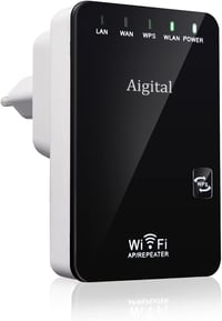 Wodgreat WiFi Jelismétlő 300 Mbit/s - Vezeték Nélküli Jelerősítő LAN Csatlakozással, WPS Funkcióval, 340m² Lefedettség, 45+ Eszköz Támogatás 1