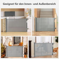 WodonDirect Biztonsági Ajtórács 150 cm - Fúrás Nélkül Telepíthető Babáknak és Kutyáknak, Kihúzható Lépcsőrács Egykezes Zárral, 83 cm Magas,  8