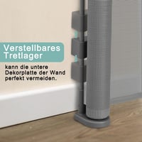WodonDirect Biztonsági Ajtórács 150 cm - Fúrás Nélkül Telepíthető Babáknak és Kutyáknak, Kihúzható Lépcsőrács Egykezes Zárral, 83 cm Magas,  5