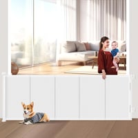 WodonDirect Biztonsági Ajtórács - 300 cm Széles, 86 cm Magas, Kihúzható Gyerekkapu és Kutyarács Lépcsőhöz, Ajtóhoz, Folyosóhoz, Kültérre, Fe 1