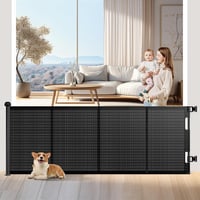 WodonDirect Biztonsági Ajtórács - 500 cm Széles, 86 cm Magas, Kihúzható Gyerekkapu és Kutyarács Lépcsőhöz, Ajtóhoz, Folyosóhoz, Kültérre, Fe 1