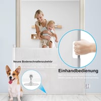 WodonDirect Biztonsági Ajtórács Babáknak és Kutyáknak - Kiterjeszthető 150 cm Széles, 83 cm Magas, Fehér, Fúrás Nélkül Telepíthető Lépcsőrác 3