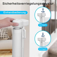 WodonDirect Biztonsági Ajtórács Babáknak és Kutyáknak - Kiterjeszthető 150 cm Széles, 83 cm Magas, Fehér, Fúrás Nélkül Telepíthető Lépcsőrác 5