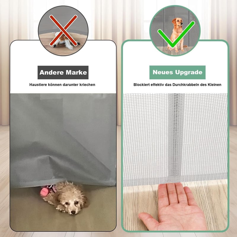 WodonDirect Biztonsági Ajtórács - Fúrás Nélkül Felszerelhető, Kihúzható 140 cm-ig, Babáknak és Kutyáknak, Lépcsőhöz, Ajtóhoz, Folyosóhoz, Fe