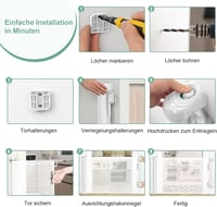 WodonDirect Biztonsági Ajtórács - Fúrás Nélkül Felszerelhető, Kihúzható 140 cm-ig, Babáknak és Kutyáknak, Lépcsőhöz, Ajtóhoz, Folyosóhoz, Fe 8