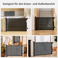 WodonDirect Biztonsági Ajtórács Gyerekeknek és Kutyáknak - Kitolható 150 cm Széles, 83 cm Magas, Fekete, Fúrás Nélkül Rögzíthető Lépcsőrács  8