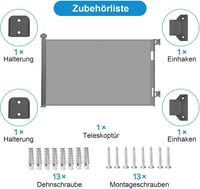 Wodondog Biztonsági Kapu Lépcsőhöz Bővíthető 150cm Széles Baba és Kutya Védelem 6