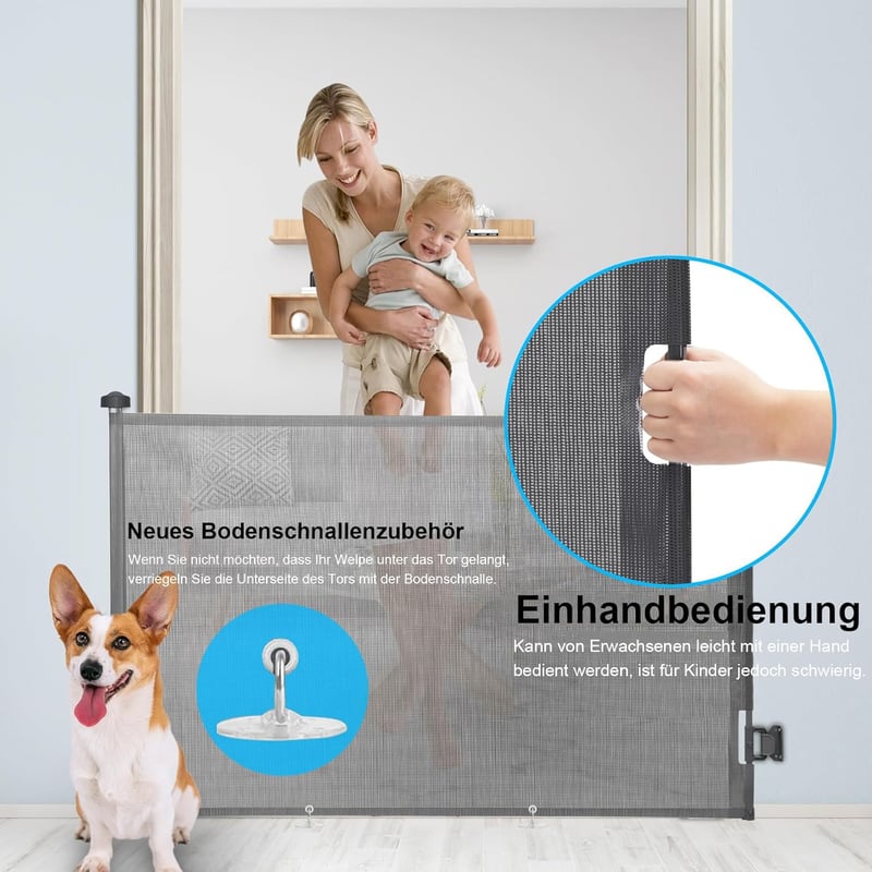 Wodondog Biztonsági Kapu Lépcsőhöz Bővíthető 150cm Széles Baba és Kutya Védelem