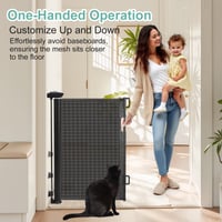 Barieră de Siguranță Retractabilă Wodondog pentru Copii și Câini, cu Ranforsare din Fibră de Sticlă, pentru Câini de Talie Mică, Medie și Mare, 1,5 m, Negru 3