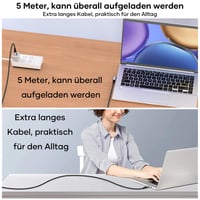 USB-C – USB-C kábel woednx 3 m, 240 W 48V/5A, 90-stupňový pravouhlý nylonový opletený PD3.1 rýchlonabíjací kábel pre iPhone 16 15 Pro Max, Samsung S24 S23, MacBook Pro Air, iPad Pro Mini 7