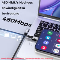 USB-C – USB-C kábel woednx 3 m, 240 W 48V/5A, 90-stupňový pravouhlý nylonový opletený PD3.1 rýchlonabíjací kábel pre iPhone 16 15 Pro Max, Samsung S24 S23, MacBook Pro Air, iPad Pro Mini 3