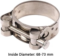 Woetwoat rozsdamentes acél univerzális motor kipufogó cső bilincs V-band 68-73 mm kipufogó összekötő csatlakozó bilincs 2