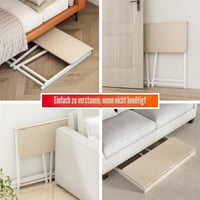 WOHOMO Skladací písací stôl 80 cm, malý počítačový stôl do domácej kancelárie, úzke pracovisko do malých priestorov, jednoduchá montáž, béžový 7