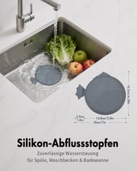 Wokdada sitko do drezu a zátka na odtok, flexibilný priľnavý silikón, sieťkový chránič odtoku z nerezovej ocele 304, jednoduché čistenie 2