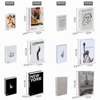 WOKICOR Cărți Decorative pentru Amenajarea Locuinței, 6 bucăți, Imprimeu Creativ cu Litere Englezești, Cutie de Depozitare tip Carte Falsă, Decor pentru Raft și Masă de Cafea (A) 2