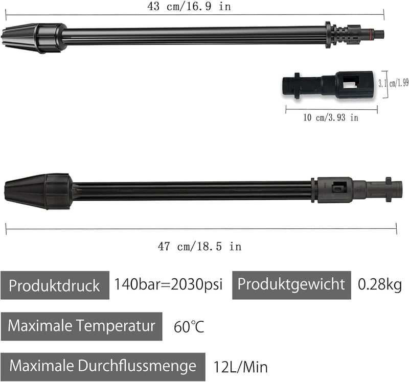 WOKICOR Rotációs Szórófejes Nyomásmosó Lándzsa Kärcher K2-K7 150 Bar
