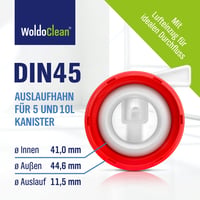 Robinet WoldoClean pentru canistră de apă DIN45, set de 3 bucăți, pentru canistre de 5L și 10L 3