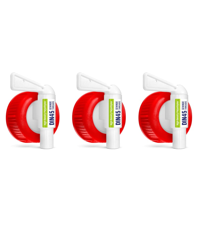 Robinet WoldoClean pentru canistră de apă DIN45, set de 3 bucăți, pentru canistre de 5L și 10L