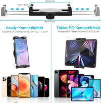 Woleyi autós tablet és telefontartó szívókorongos 4-13 hüvelykes 6