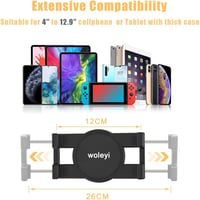 woleyi Hajlítható Tablet Tartó 50 cm - Állítható Univerzális Állvány iPad, iPhone, Galaxy Készülékekhez, 4-13" Méretben, Ágyhoz, Asztalhoz 5