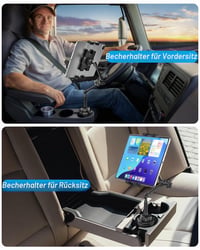 Woleyi Flexibilný držiak na tablet do auta do držiaka na poháre – hliníkové rameno, nastaviteľný, pre tablety a telefóny s uhlopriečkou 4 – 13 palcov, iPad, Galaxy Tab, iPhone 9