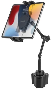 Woleyi Flexibilný držiak na tablet do auta do držiaka na poháre – hliníkové rameno, nastaviteľný, pre tablety a telefóny s uhlopriečkou 4 – 13 palcov, iPad, Galaxy Tab, iPhone 1