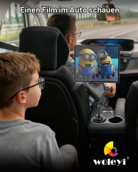 Woleyi Flexibilný držiak na tablet do auta do držiaka na poháre – hliníkové rameno, nastaviteľný, pre tablety a telefóny s uhlopriečkou 4 – 13 palcov, iPad, Galaxy Tab, iPhone 6