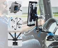 woleyi Univerzális Tablet és Telefontartó Autóba - Műszerfalra, Szélvédőre Szerelhető, 360° Forgatható, 4-12,9" Készülékekhez, iPad, iPhone, 4