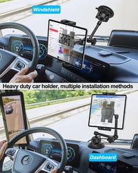 woleyi Univerzális Tablet és Telefontartó Autóba - Műszerfalra, Szélvédőre Szerelhető, 360° Forgatható, 4-12,9" Készülékekhez, iPad, iPhone, 2