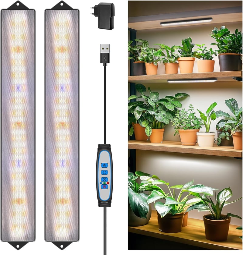 Wolezek LED növénylámpa 210 LED teljes spektrum 2db 35cm időzítővel