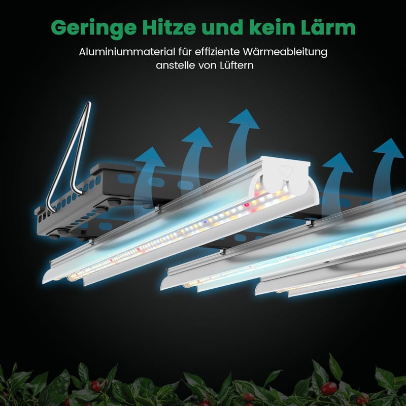 Wolezek WK2000 Növénylámpa LED UV IR Teljes Spektrumú, 90x90cm, 1040 LED, 200W Növénynevelő Lámpa 160° Reflektor Kialakítással, Nagy Megvilá