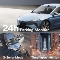 WOLFANG 4K Autós Menetrögzítő Kamera Első-Hátsó Kamerával, GPS, WiFi, 3" IPS Kijelző, Éjjellátó, 170° Látószög, 256GB Támogatás 6