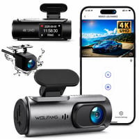 Cameră Auto Duală WOLFANG 4K față-spate, Wi-Fi, unghi vizual de 170°, senzor G, mod parcare 24H, vedere nocturnă, înregistrare în buclă 1